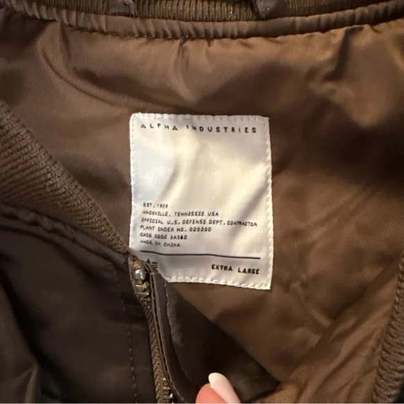 Alpha Industries Brown and Cream Bomber Jacket - Picture 11 of 15